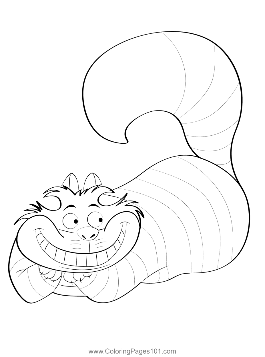 The Cheshire Cat Coloring Page For Kids Free Alice In Wonderland Printable Coloring Pages
