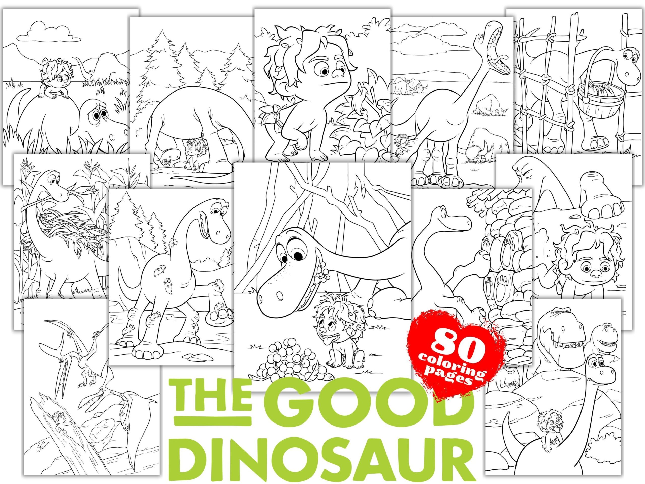 The Good Dinosaur Coloring Book The Good Dinosaur Coloring Pages Kids Activities The Good Dinosaur Kids Printables PDF Arlo Dino Colouring Etsy