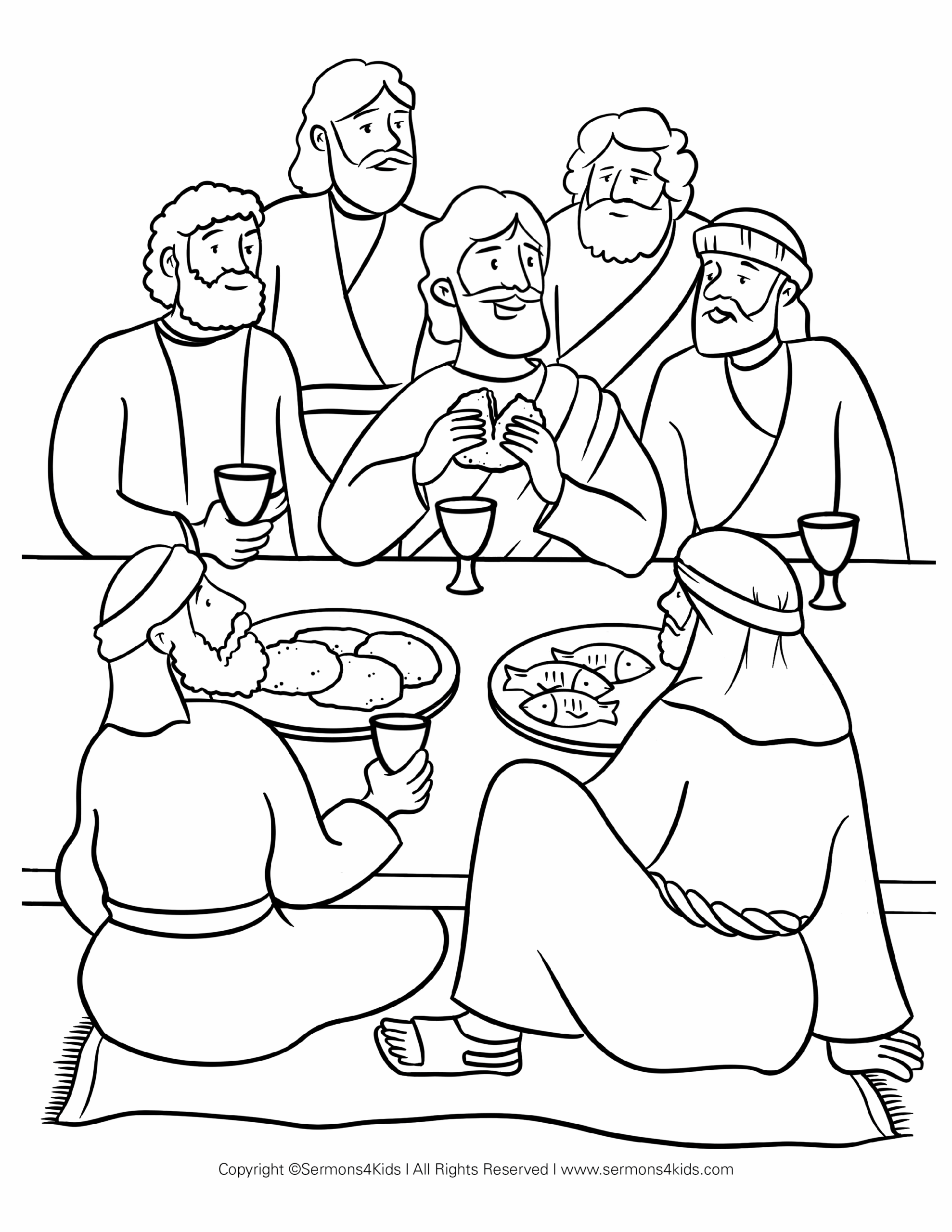 The Last Supper Coloring Page Sermons4Kids