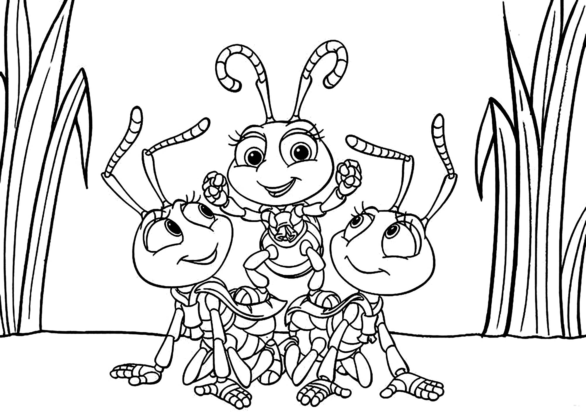 The Little Insects Of A Bug S Life A Bug S Life Coloring Pages For Kids