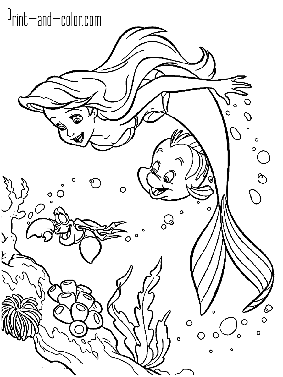 The Little Mermaid Coloring Pages Print And Color