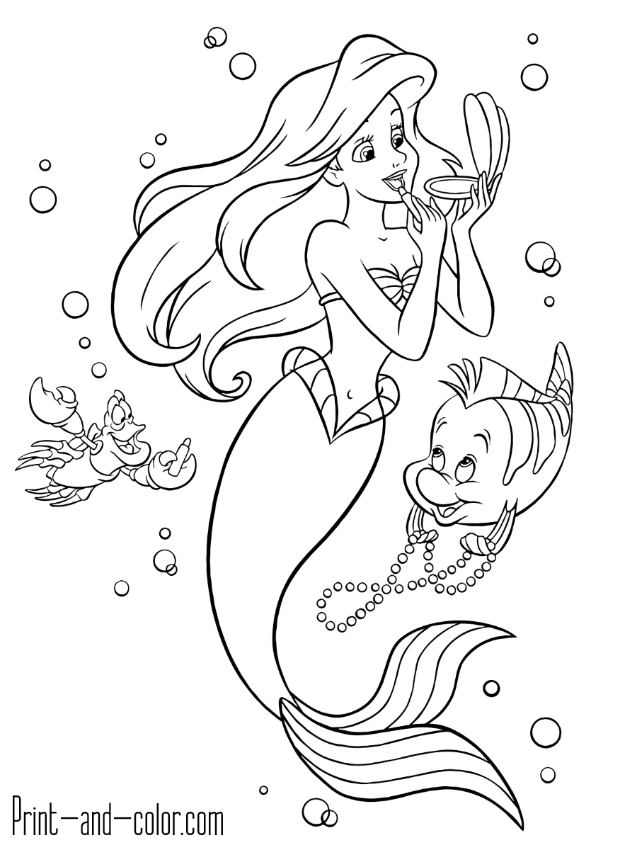 The Little Mermaid Coloring Pages Print And Color