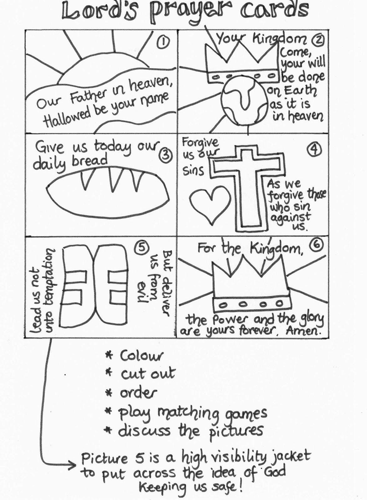 The Lords Prayer Color Sheet For Kids Jjolly Phonics Cards