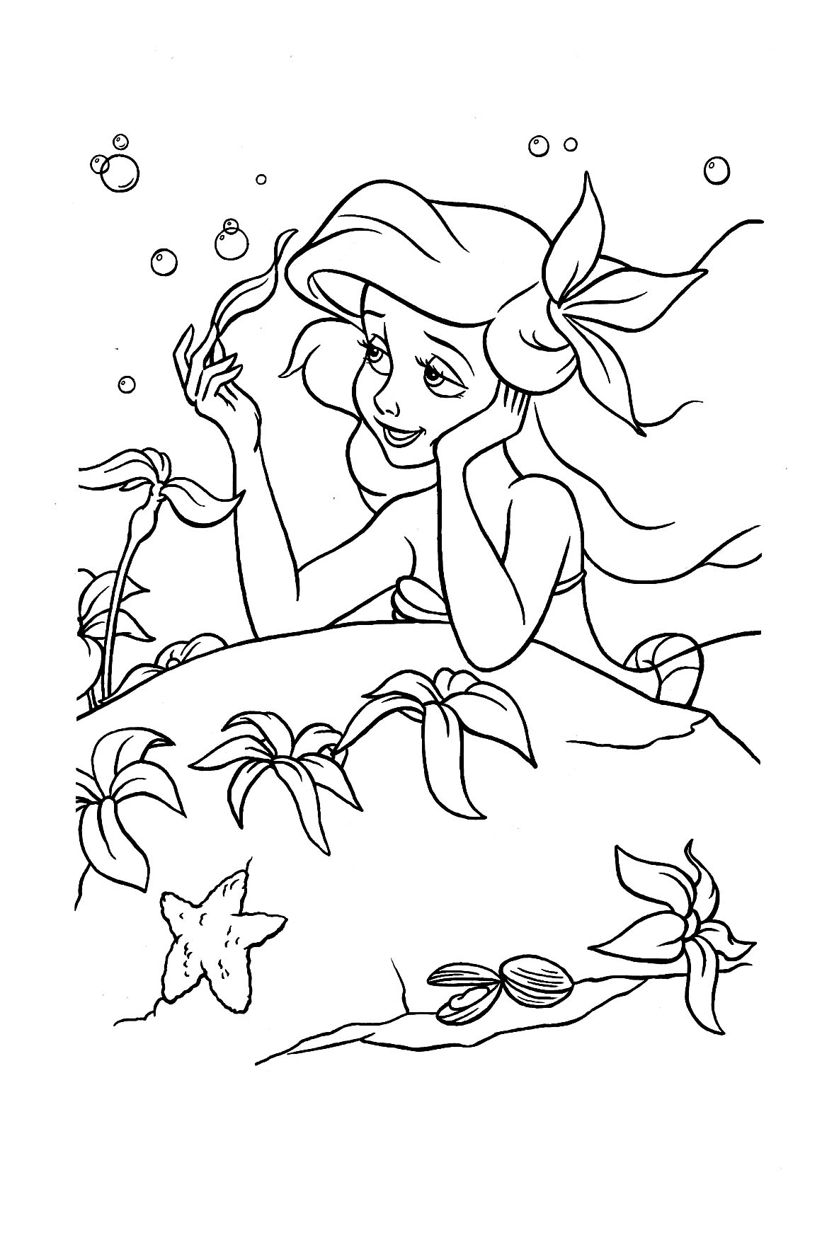 Ariel Printable Coloring Page
