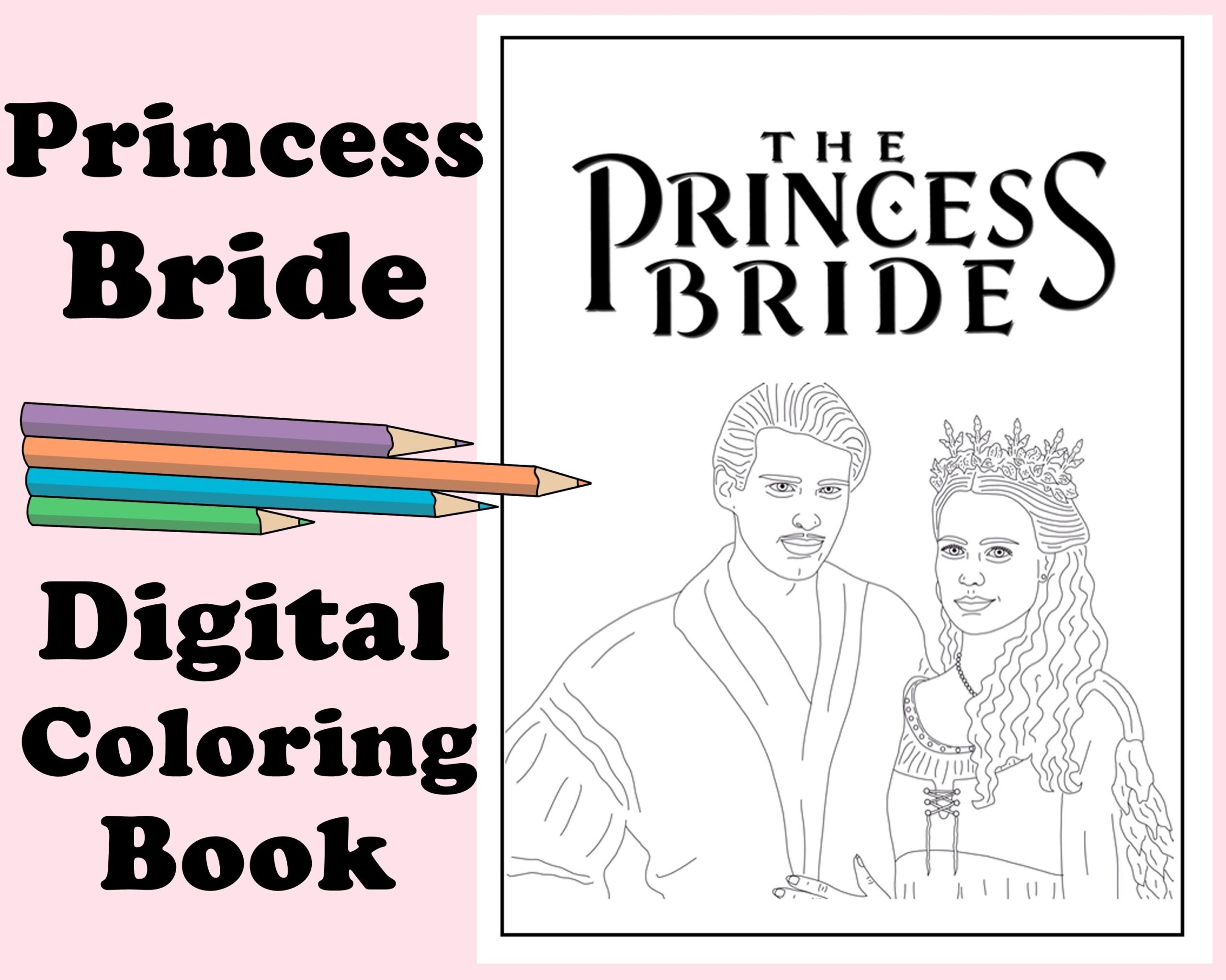 The Princess Bride Coloring Book Instant Printable Digital File Travel Or Rainy Day Activity Art Therapy Coloring Pages Romance Etsy UK
