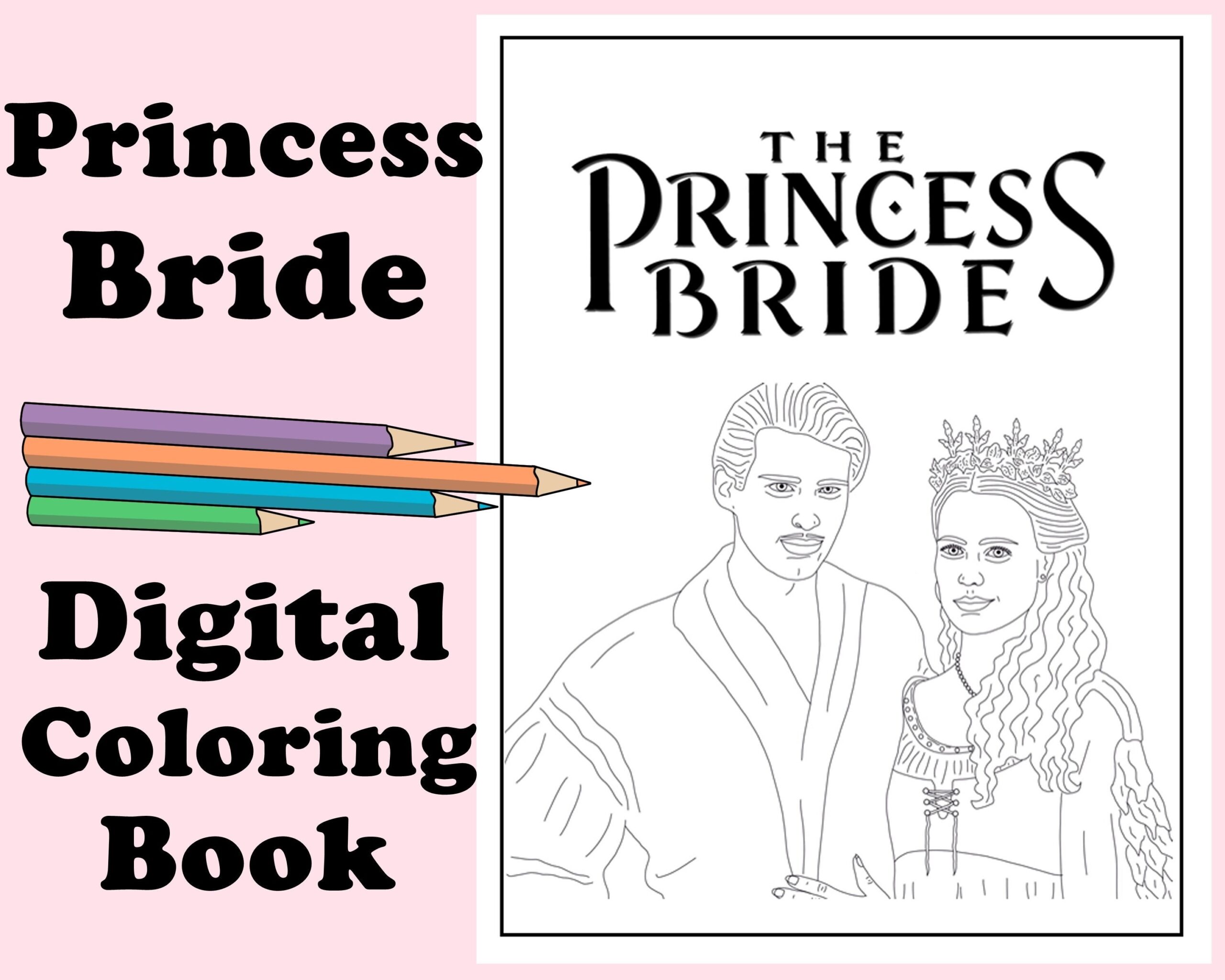The Princess Bride Coloring Book Instant Printable Digital File Travel Or Rainy Day Activity Art Therapy Coloring Pages Romance Etsy UK