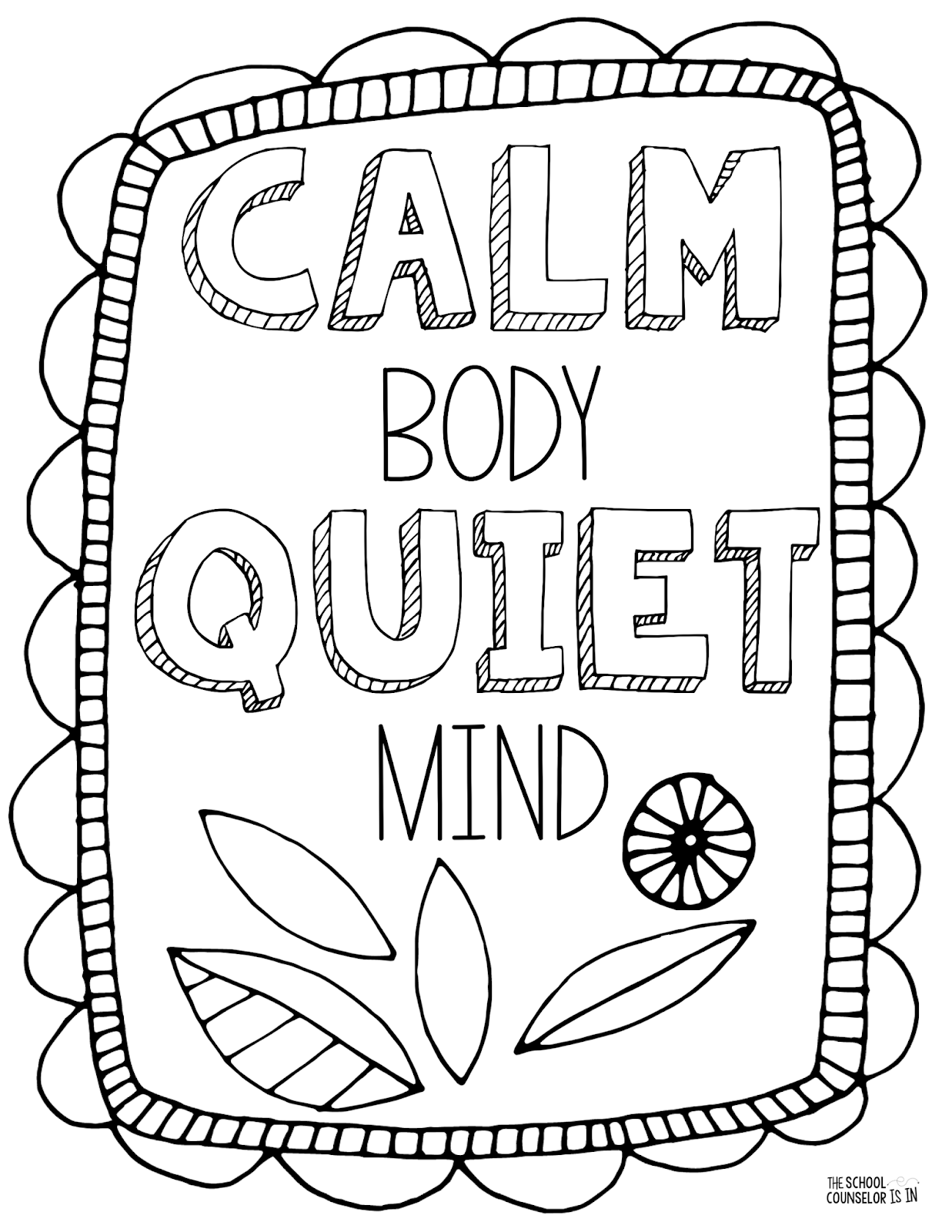 The School Counselor Is In Mindfulness Coloring Sheets