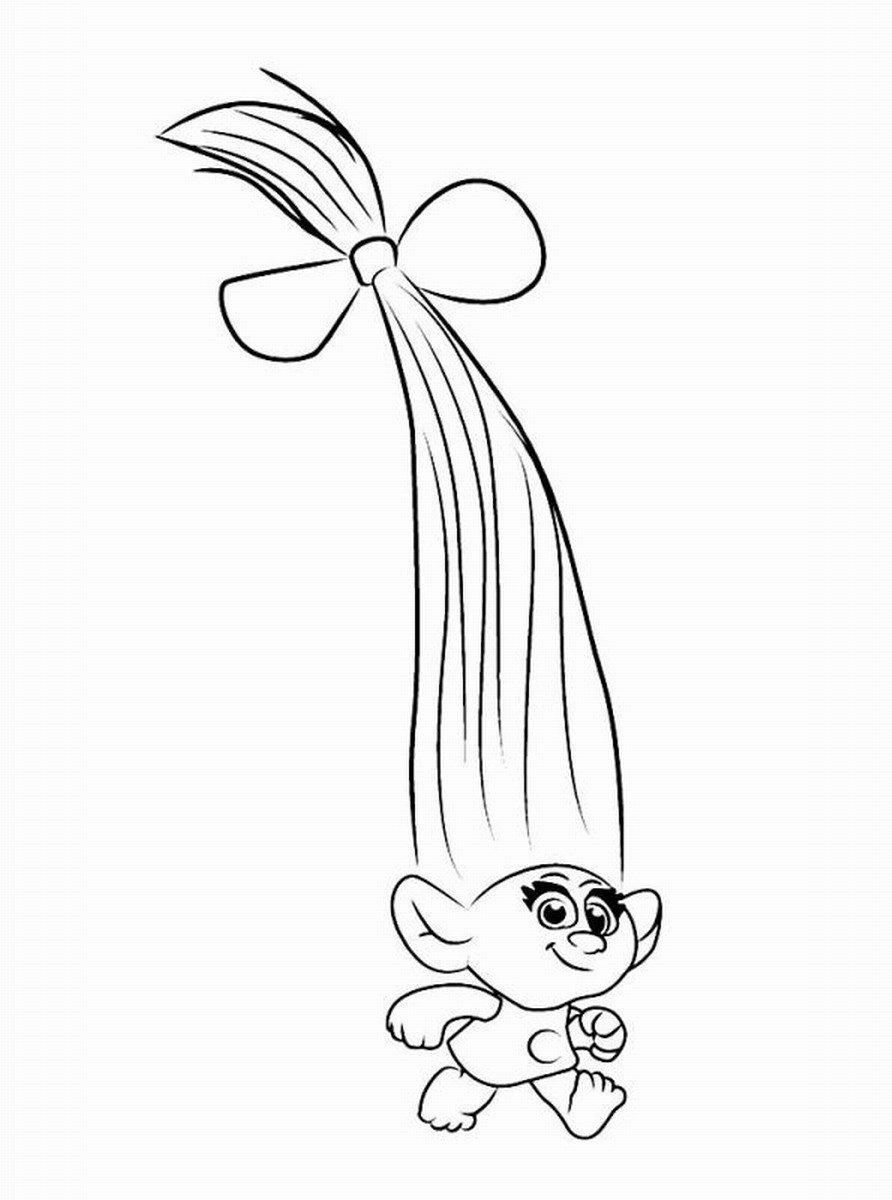 The Tiny And Very Cute Smidge Trolls Coloring Pages For Kids