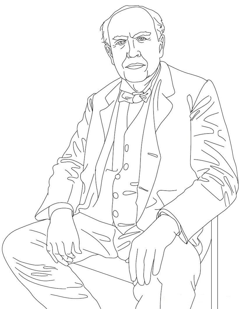 Thomas Edison To Color Coloring Page Free Printable Coloring Pages For Kids