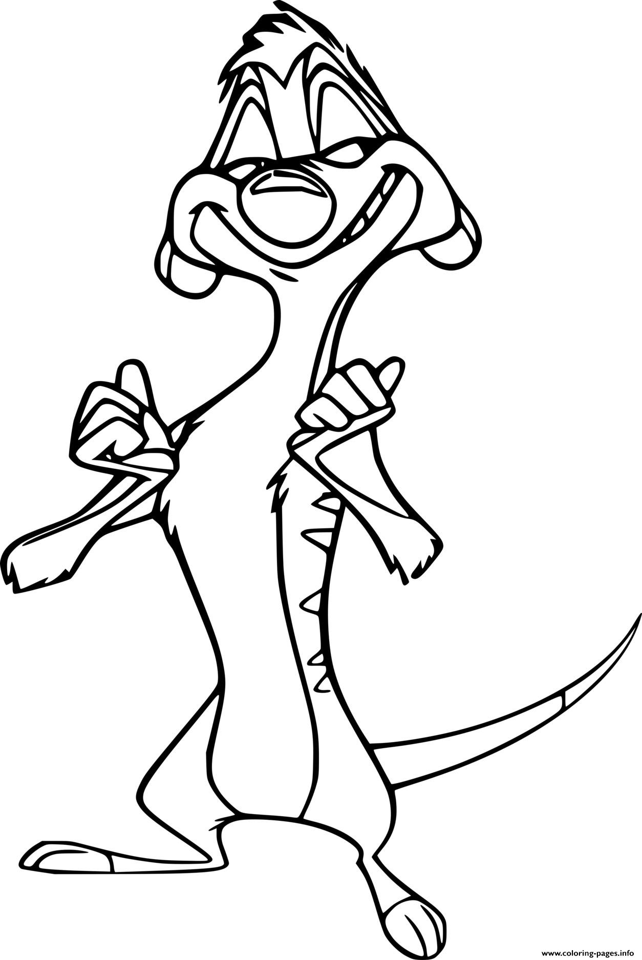Timon Is Triumphantly Coloring Page Printable
