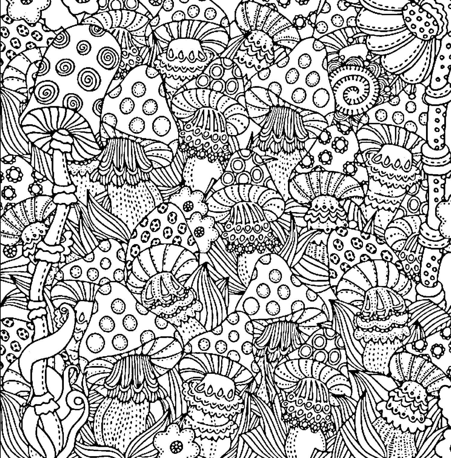 Top 10 Mushroom Coloring Pages For Adults