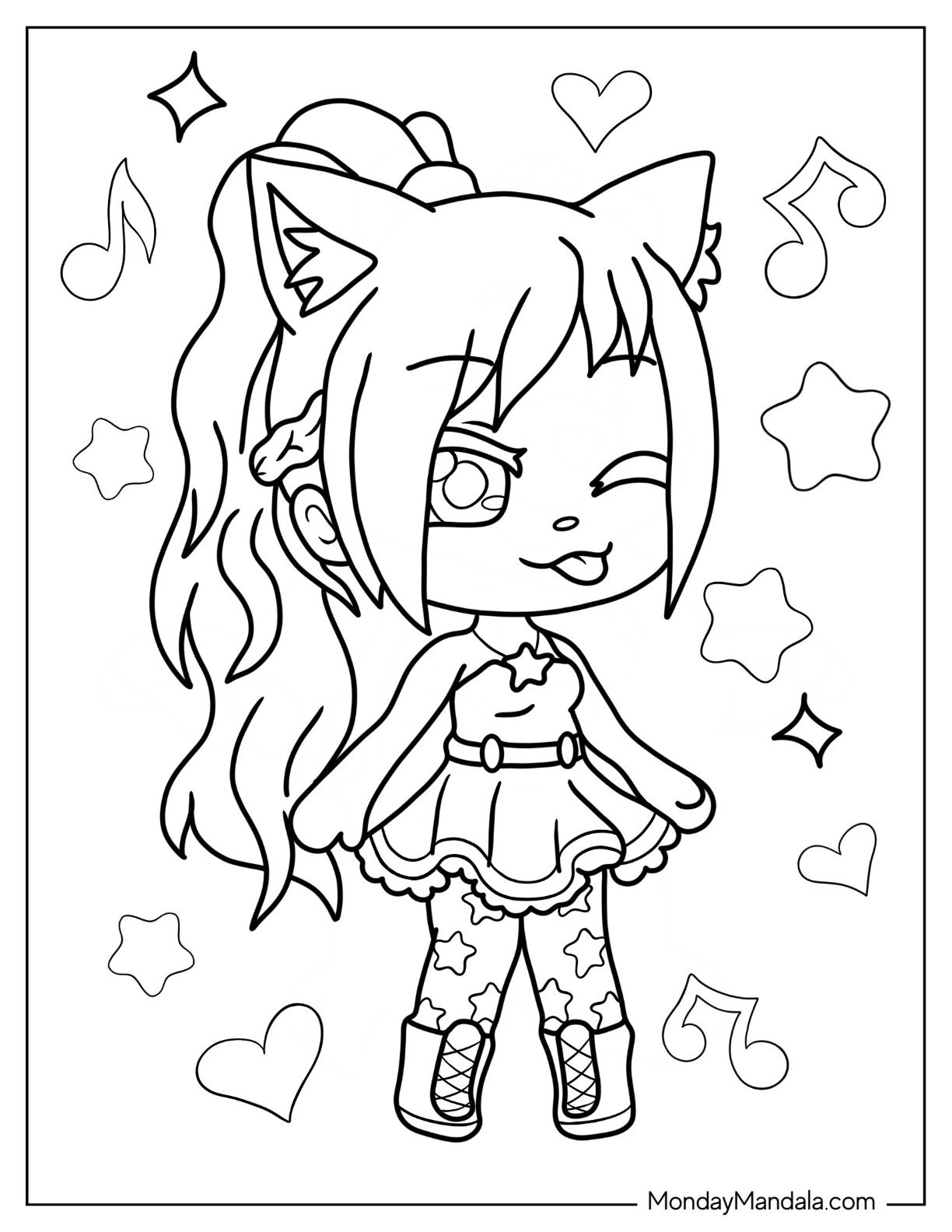 Printable Gacha Life Coloring Pages