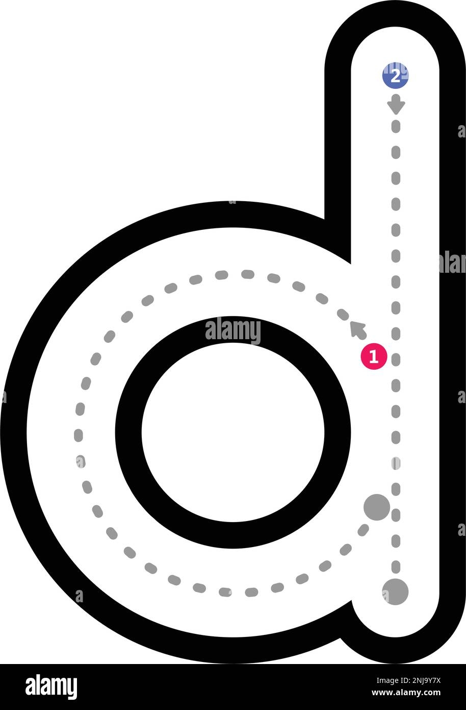 Tracing Alphabet Letter D Lowercase Prewriting Dotted Line Element For Kindergarten And