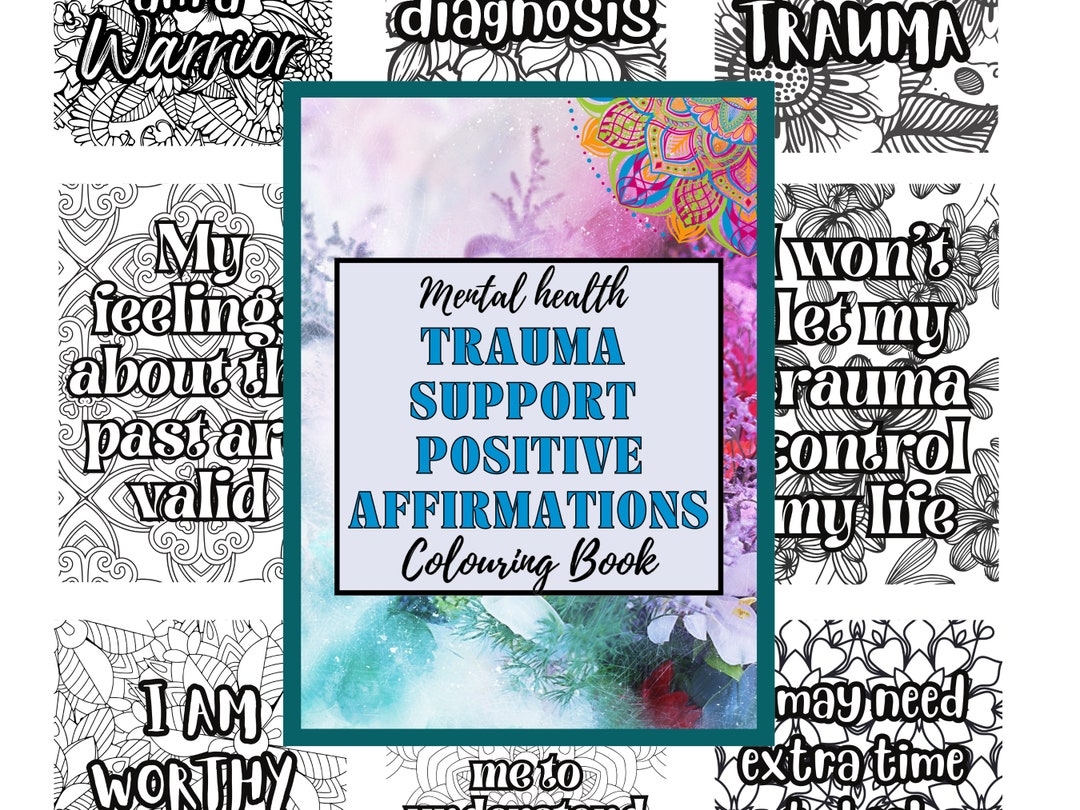 Trauma And PTSD Relief Coloring Book Pages Positive Etsy