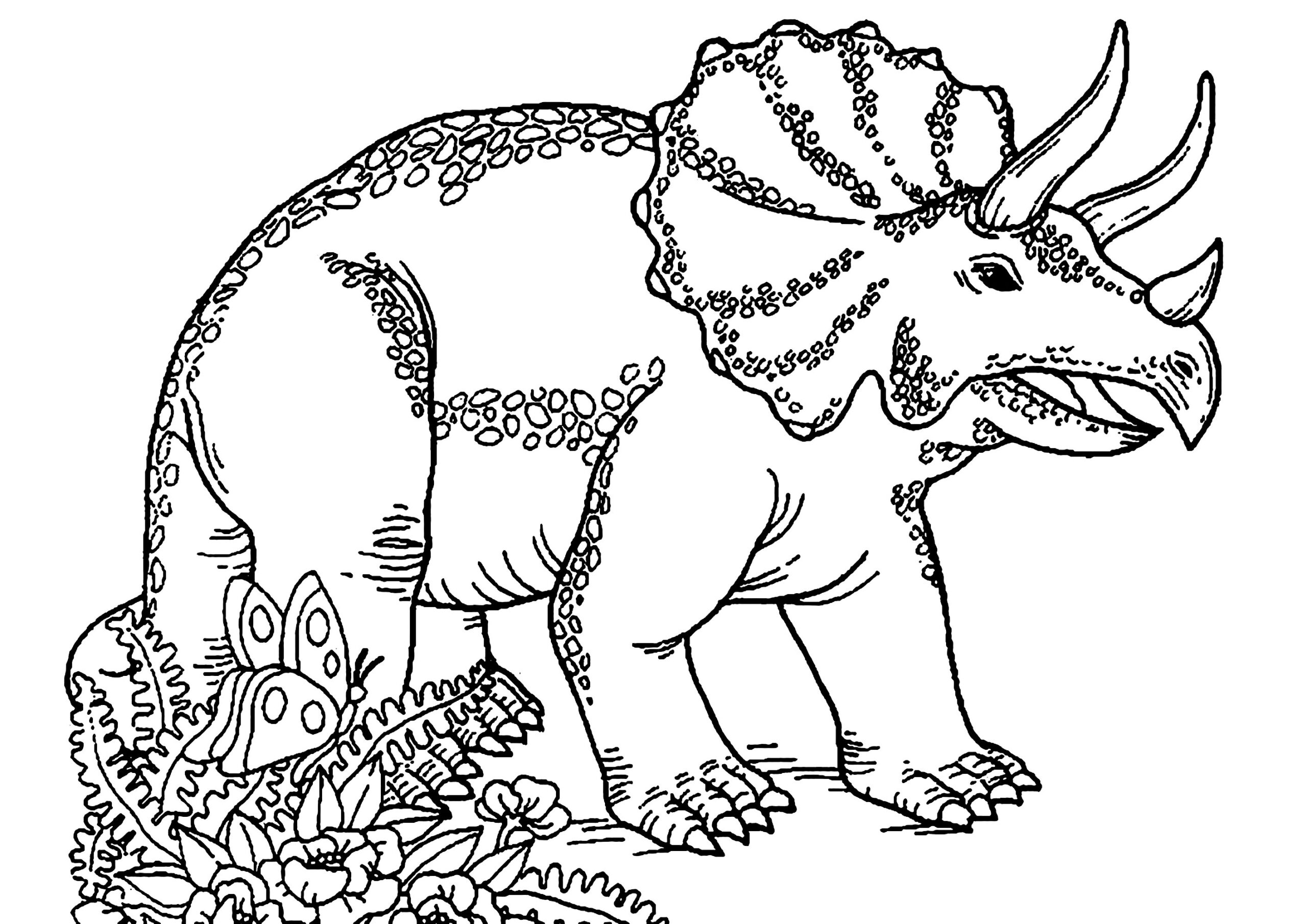 Triceratops Dinosaur Coloring Pages For Kids