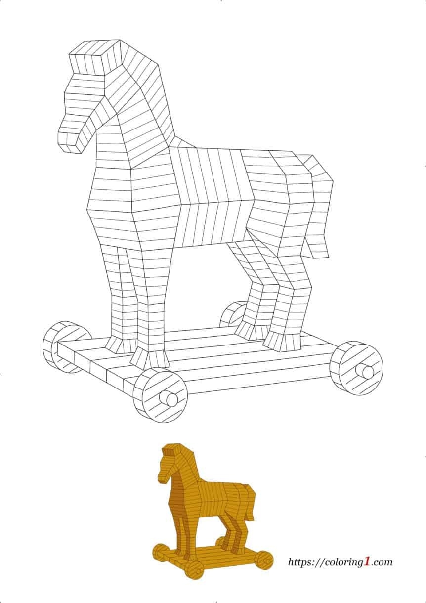 Trojan Horse Coloring Pages 2 Free Coloring Sheets 2021