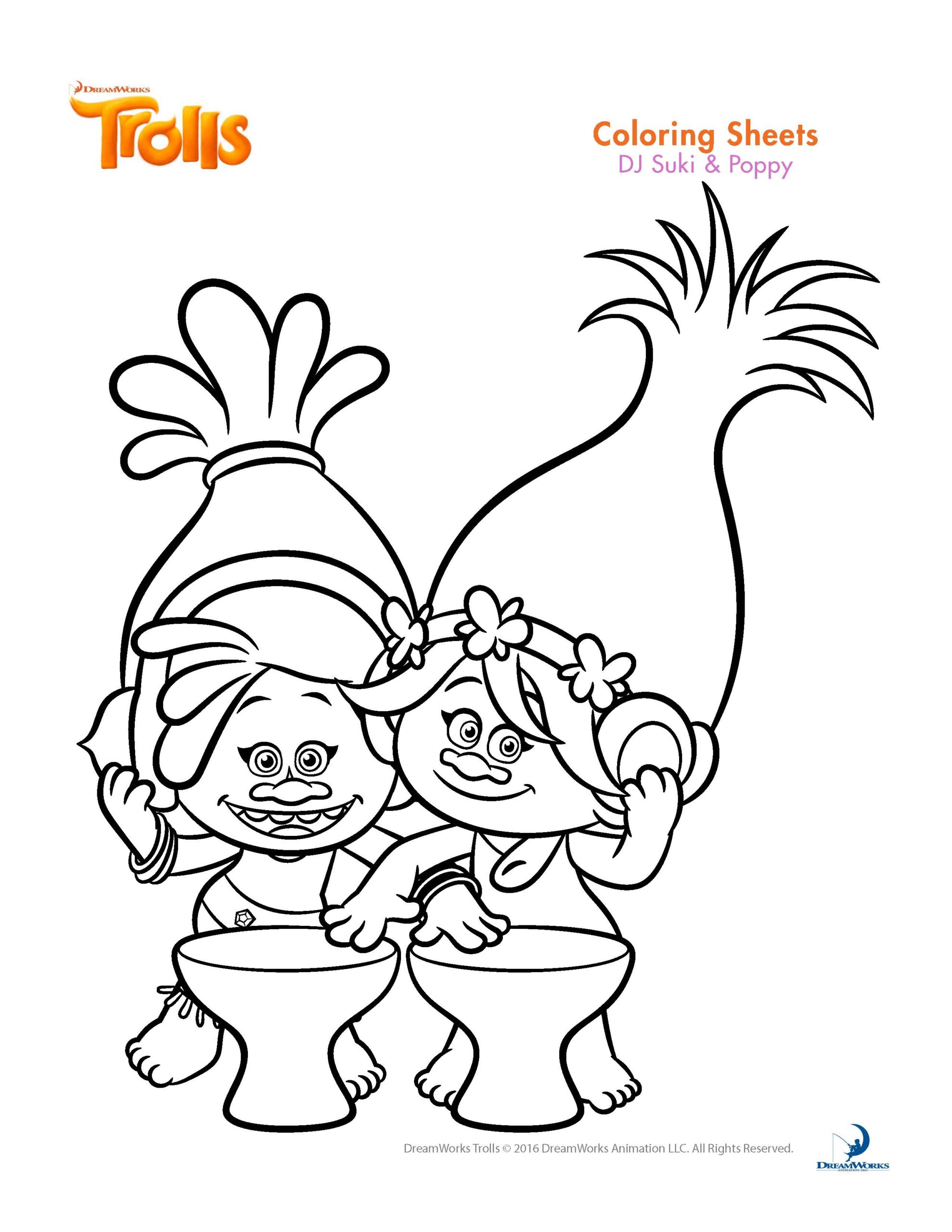 Trolls Movie Coloring Pages Coloring Home