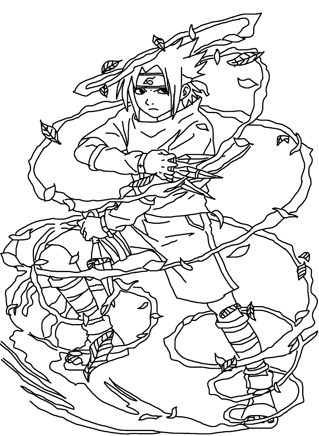 Uchiha Sasuke Coloring Sheets Free Printable Coloring Pages