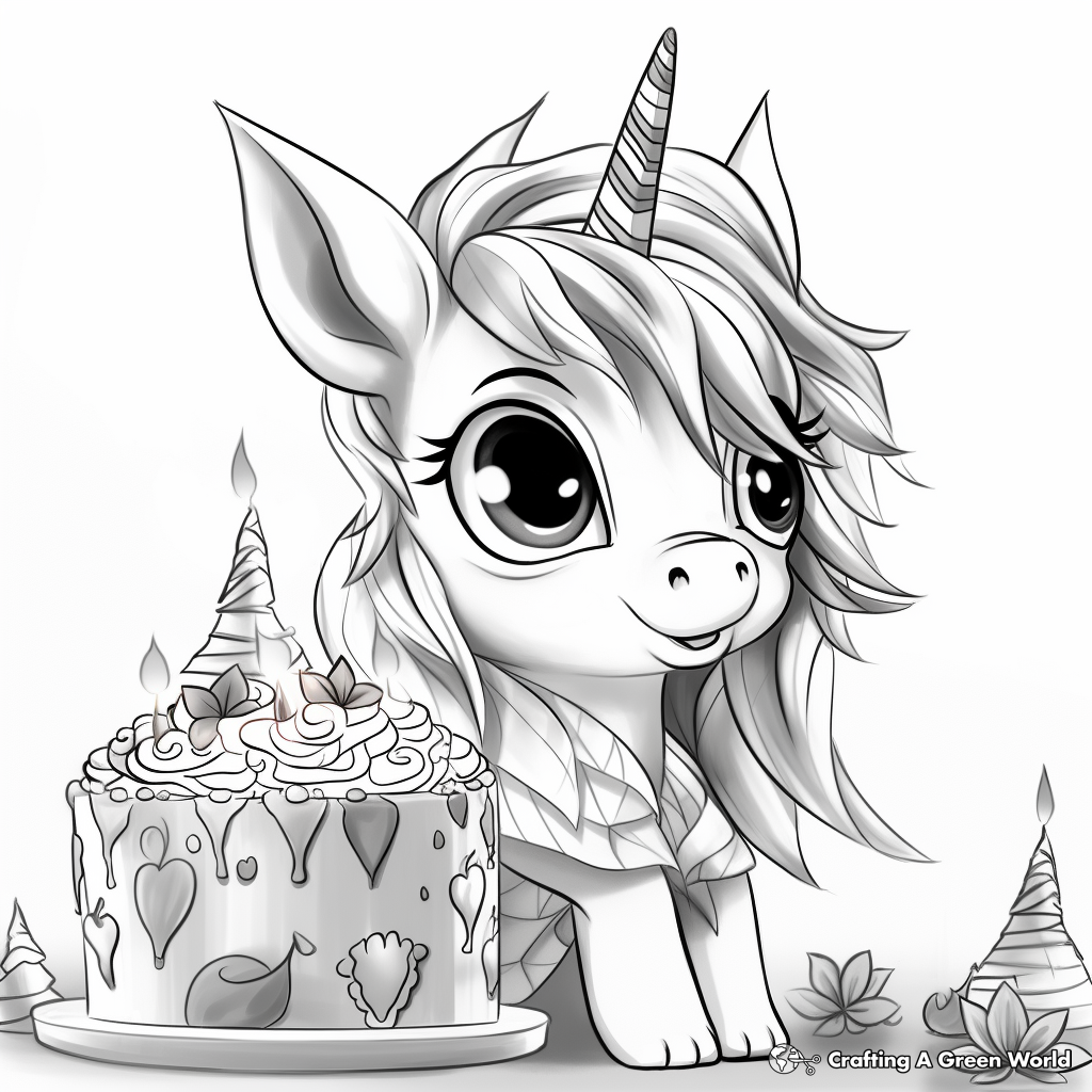 Unicorn Birthday Coloring Pages Free Printable