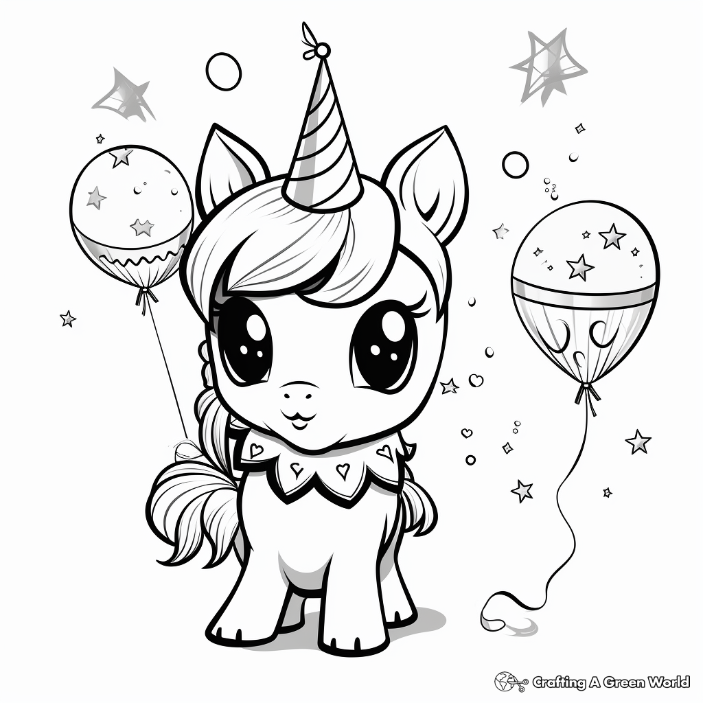 Unicorn Birthday Coloring Pages Free Printable
