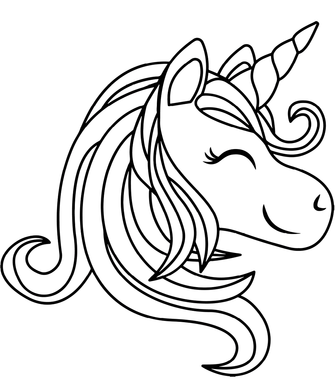 Printable Unicorn Head Coloring Page