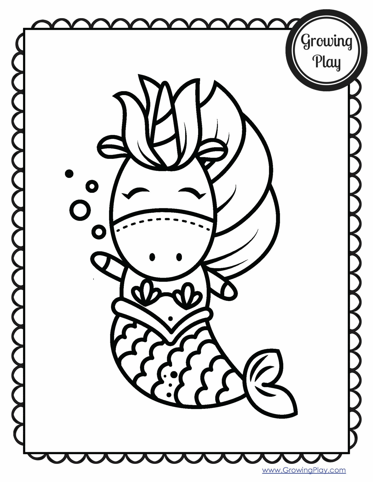 Printable Unicorn Mermaids Coloring Pages