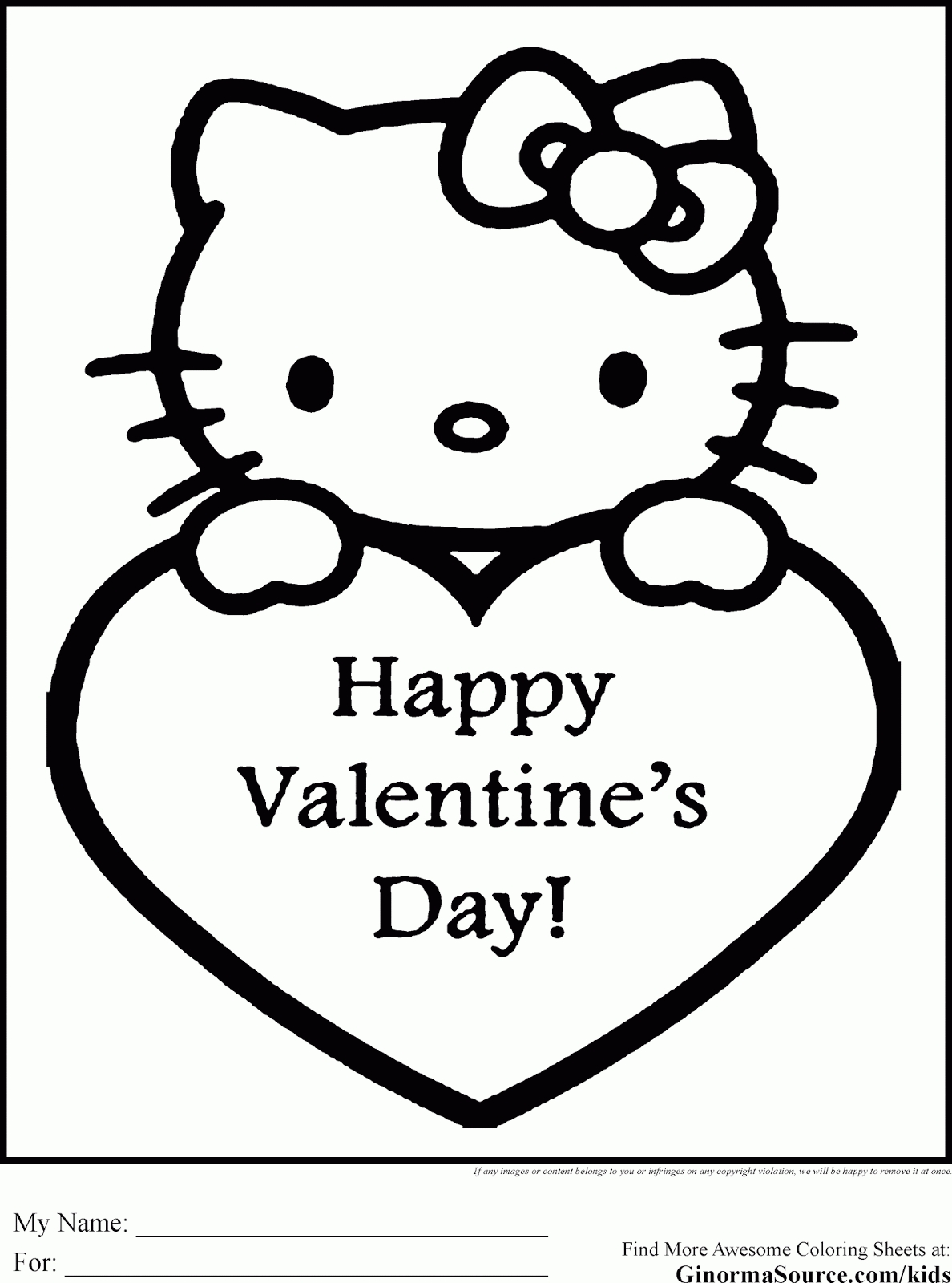 Printable Childrens Valentines Coloring Pages