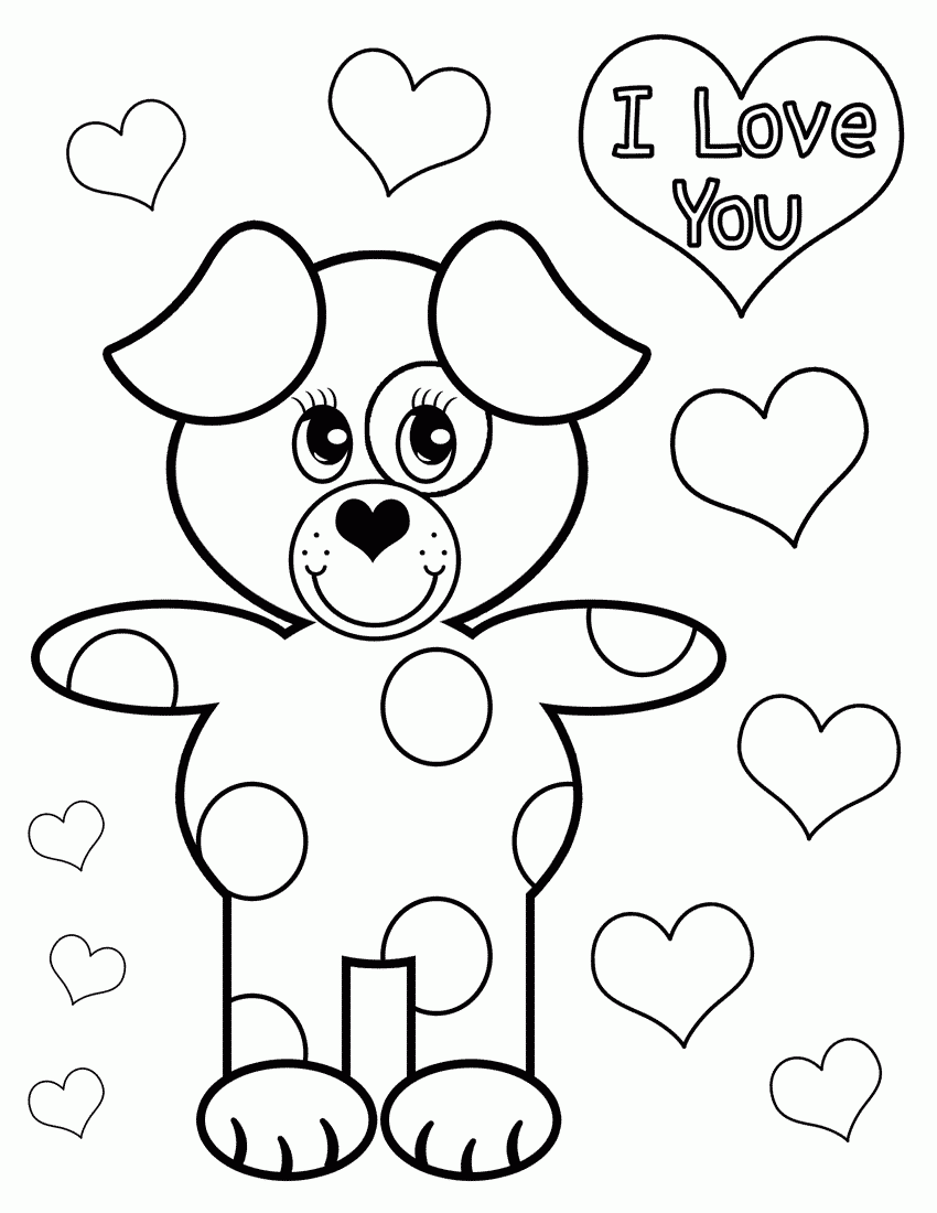 Valentine Free Printables Color Pages