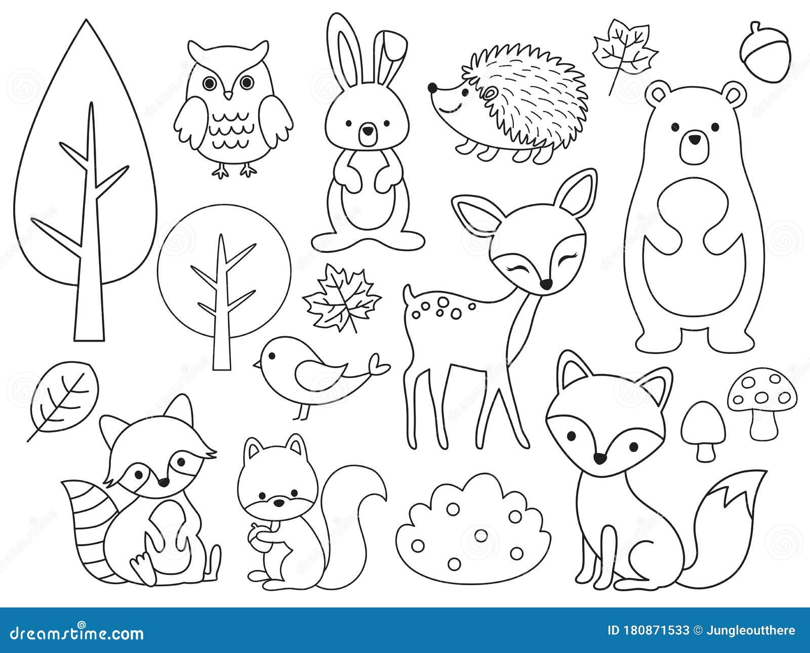 Printable Coloring Pages Woodland Animals