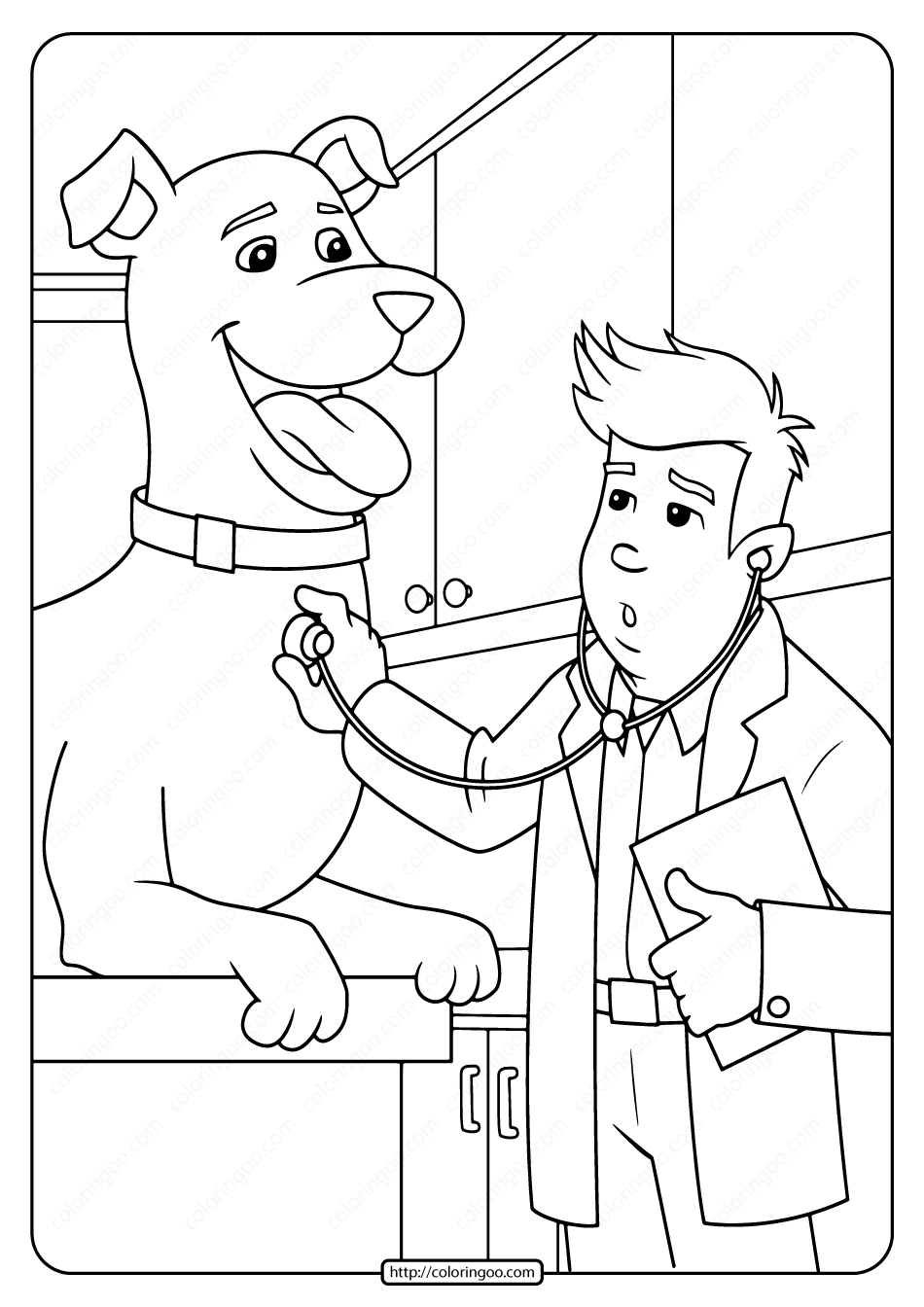 Veterinary Coloring Pages Sketch Coloring Page