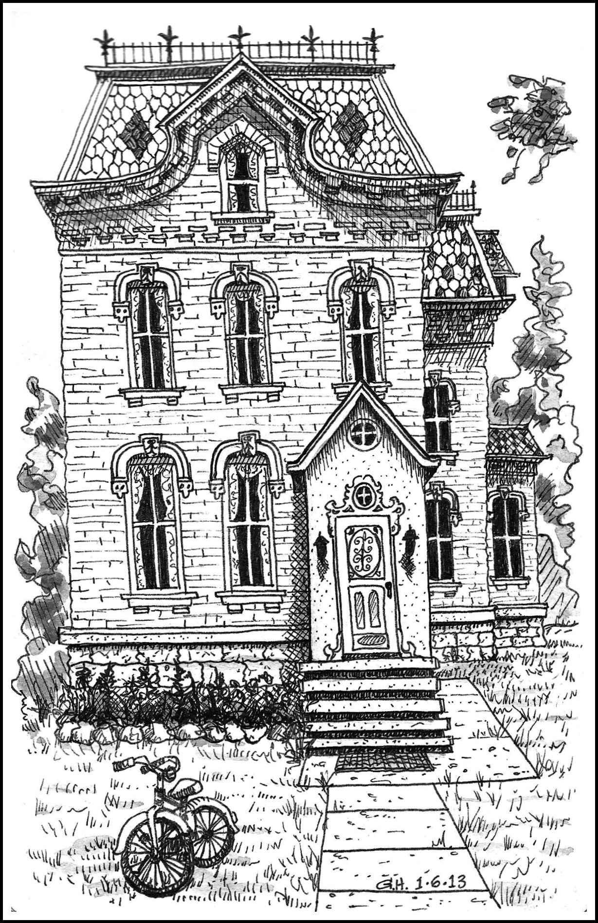 Victorian House Adult Colouring House Colouring Pages Coloring Book Pages Coloring Sheets