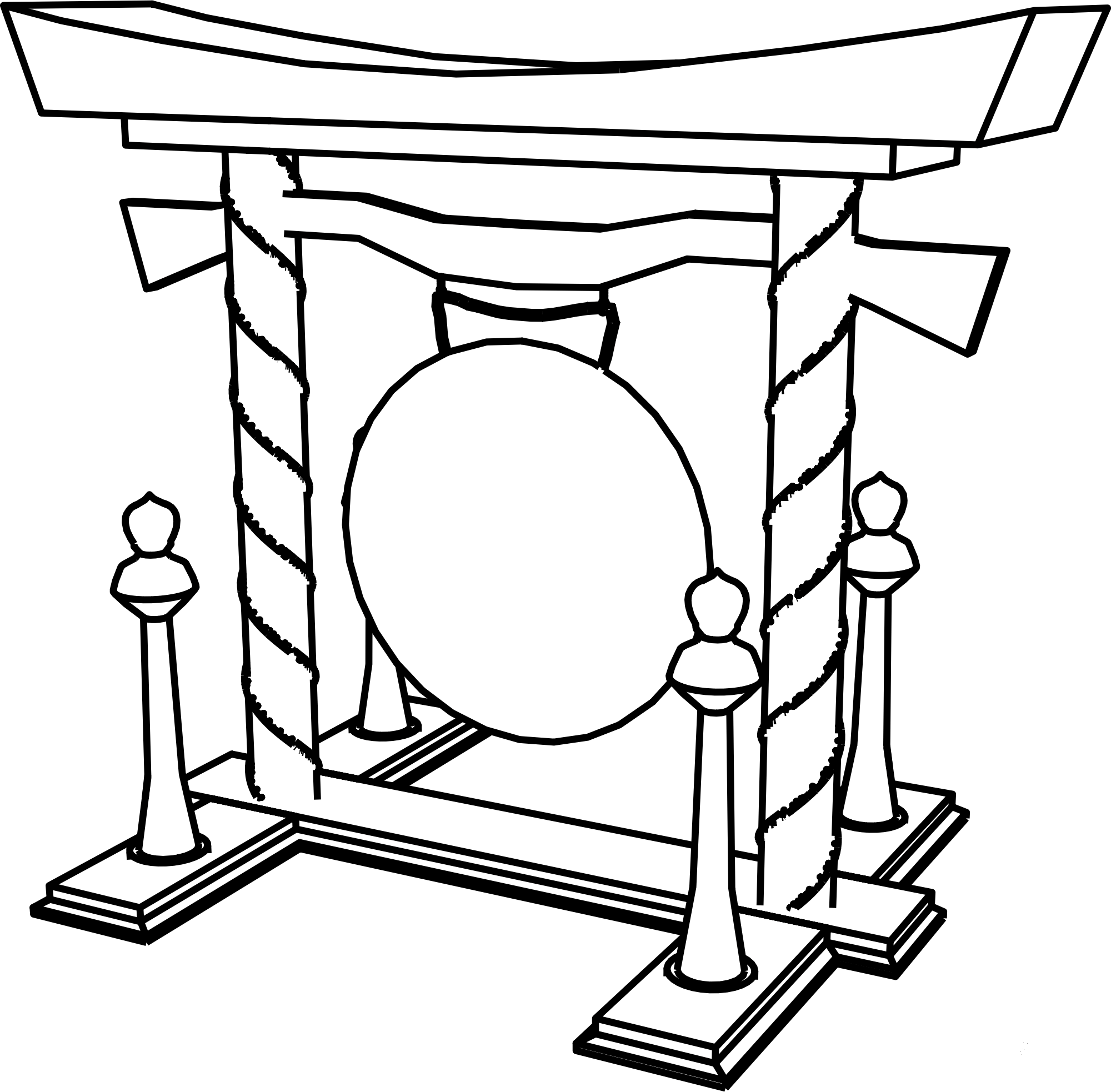 Vintage Gong Coloring Page ColouringPages