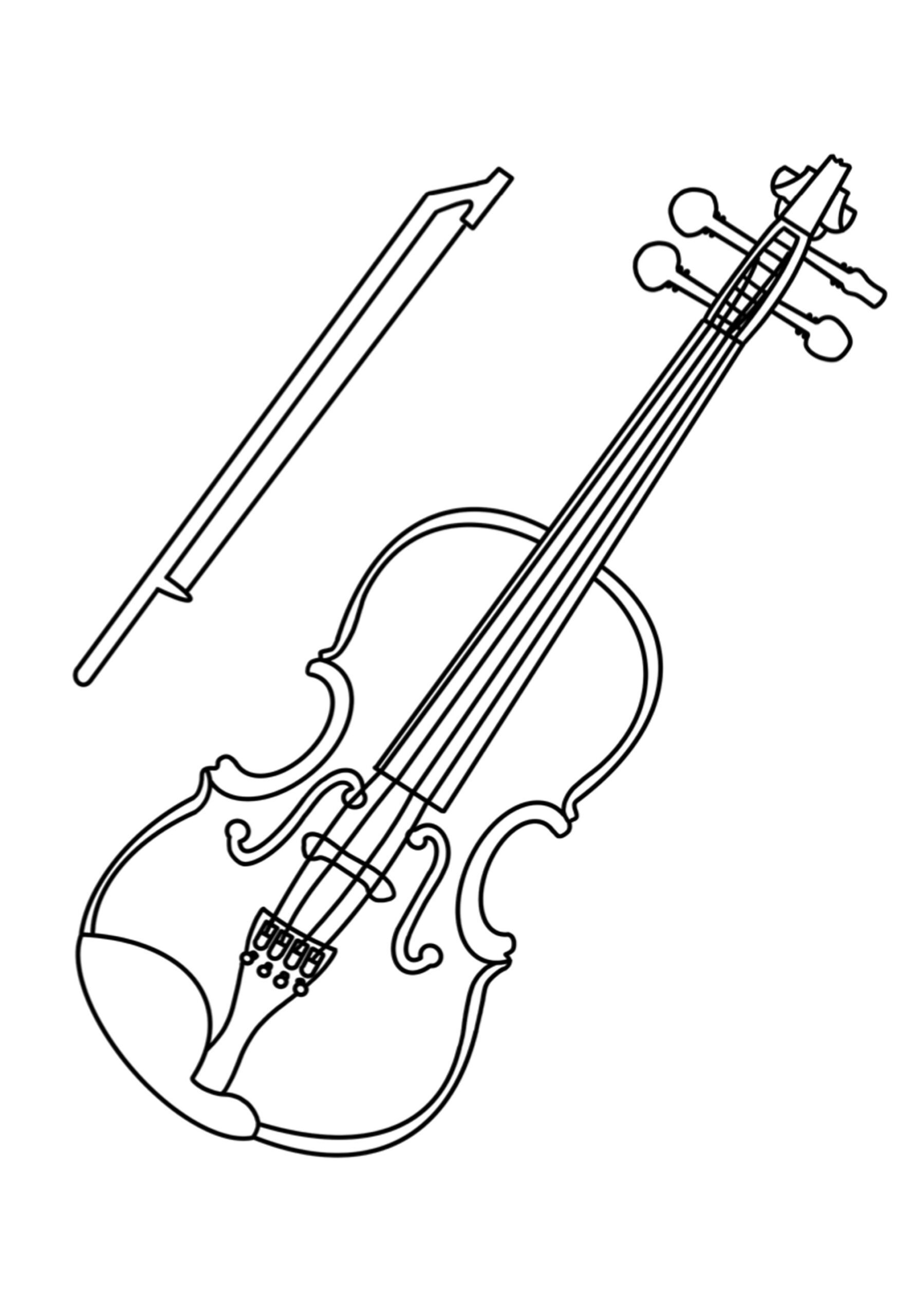 Violin Musical Instruments Coloring Pages For Kids
