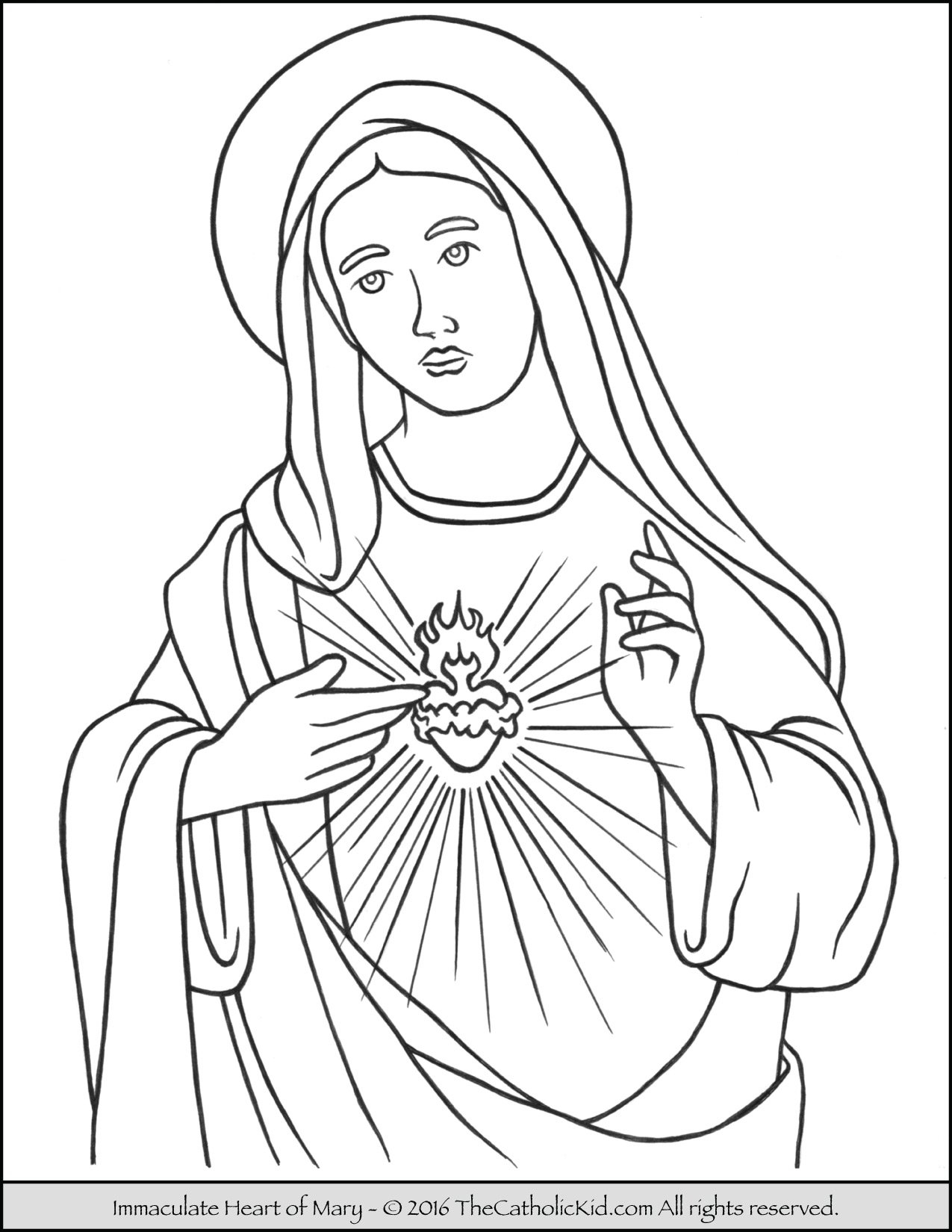 Virgin Mary Coloring Pages Sketch Coloring Page