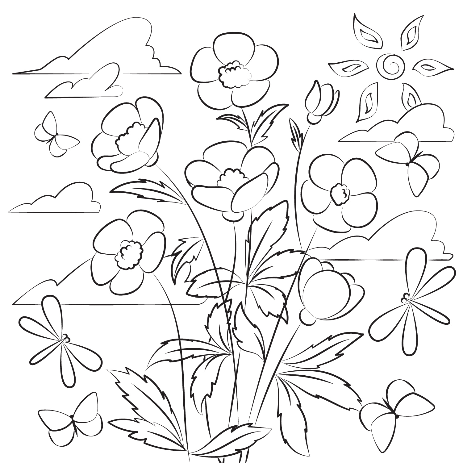 Printable Wildflower Coloring Pages