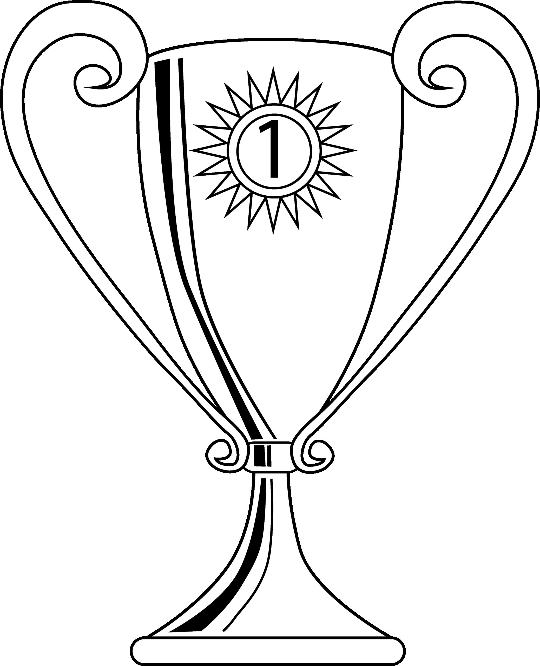 Winning Trophy Coloring Page Free Clip Art