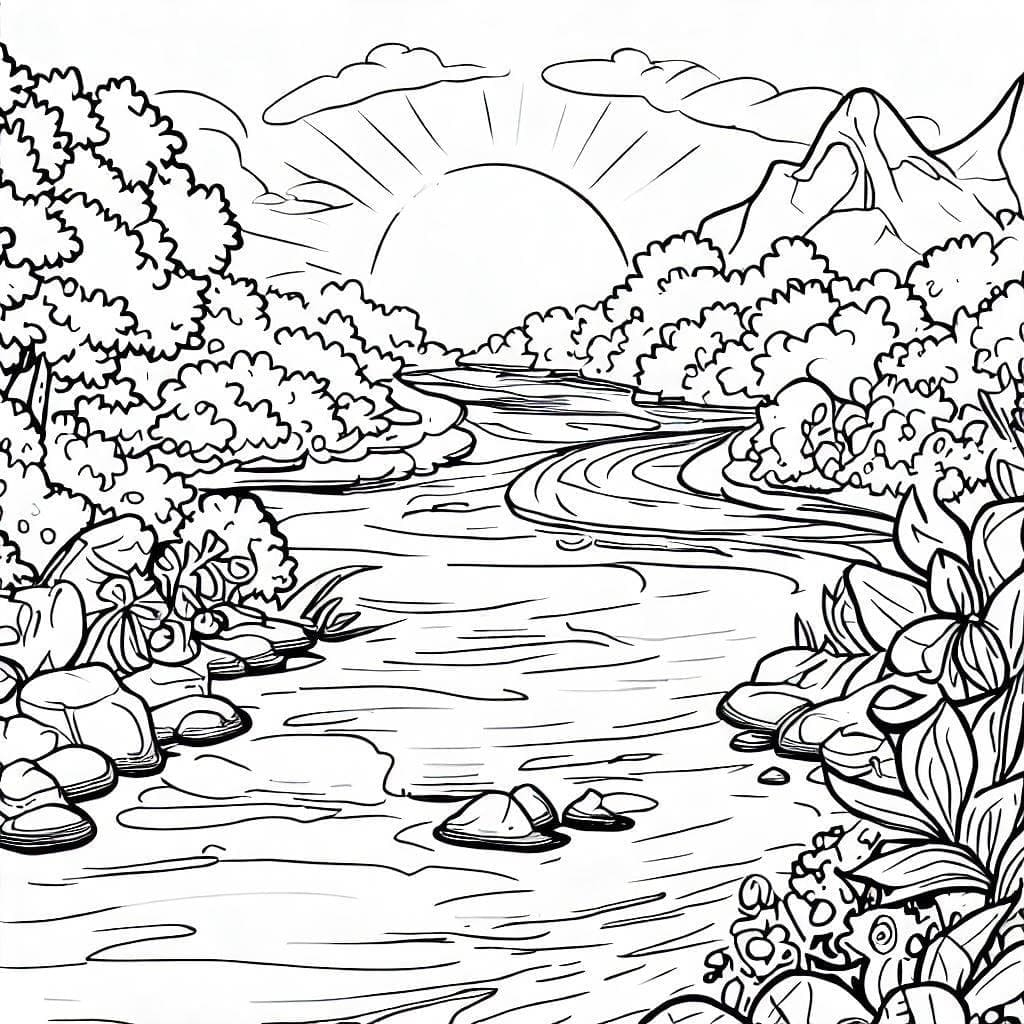 Wonderful River Coloring Page Download Print Or Color Online For Free