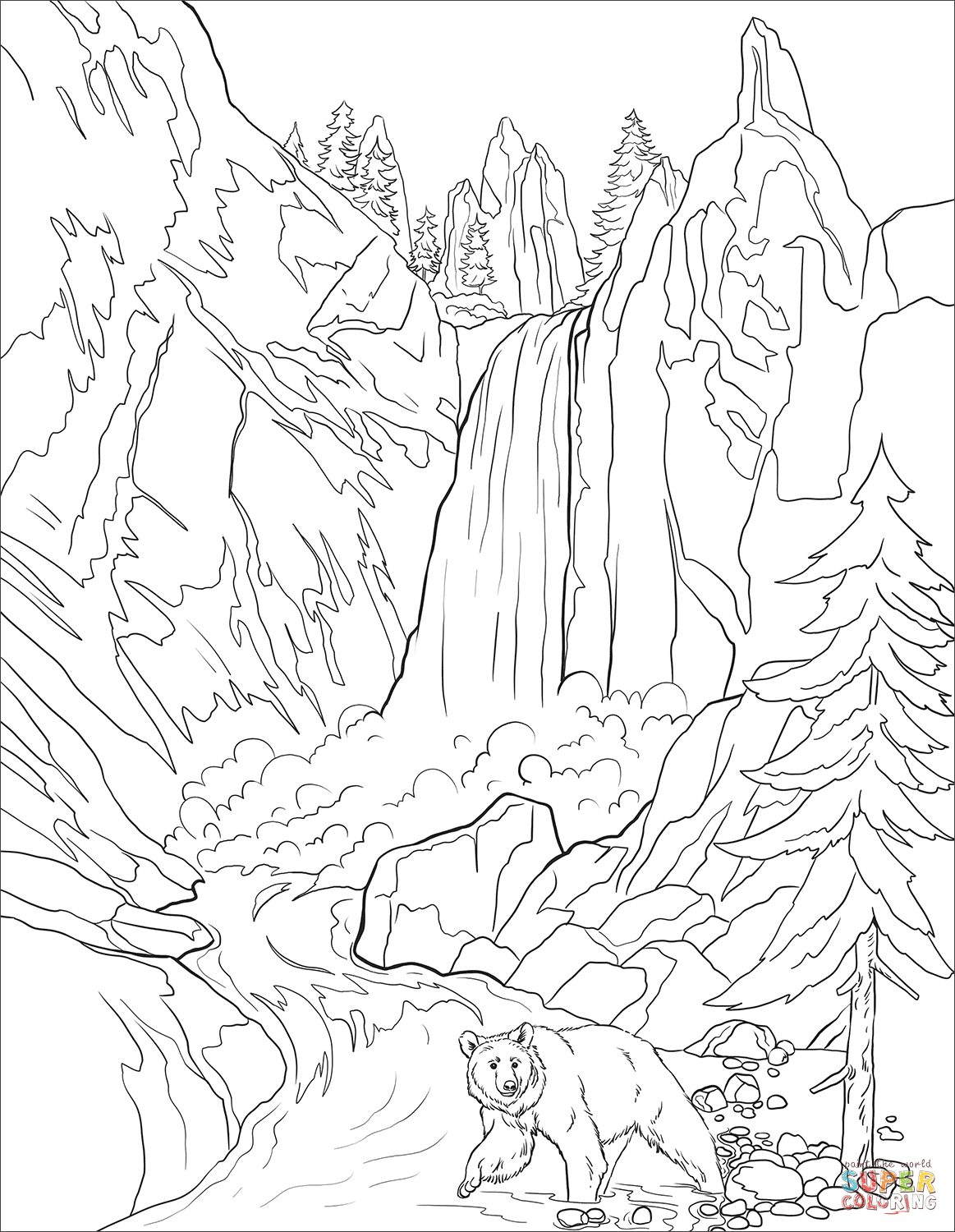 Yellowstone National Park Coloring Page Free Printable Coloring Pages Abstract Coloring