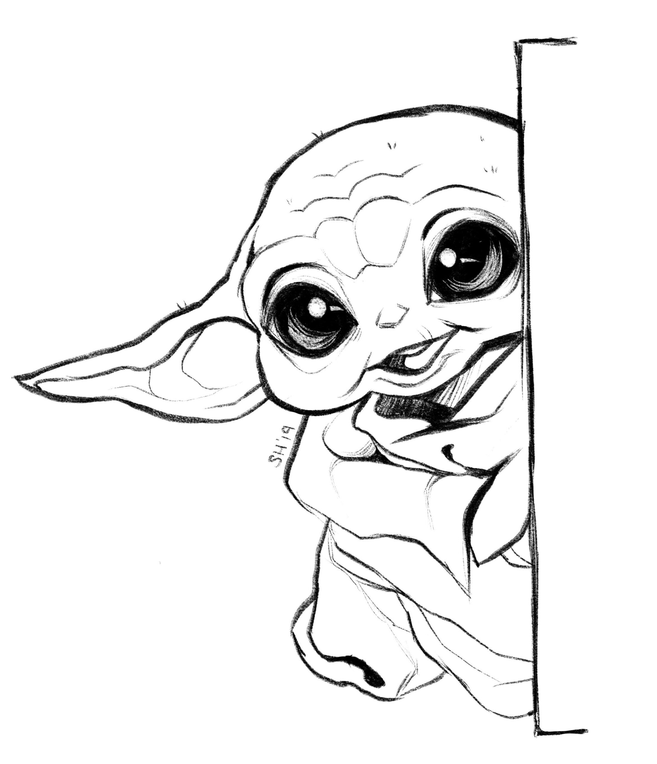 Printable Yoda Head Coloring Pages