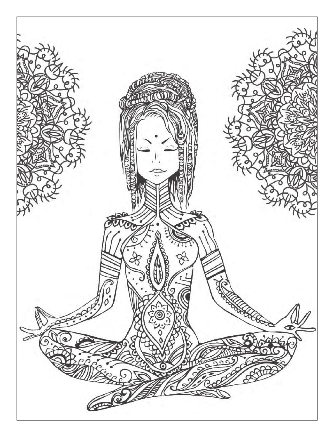 Yoga And Meditation Coloring Book For Adults With Yoga Poses And Mandalas Coloring Books Art