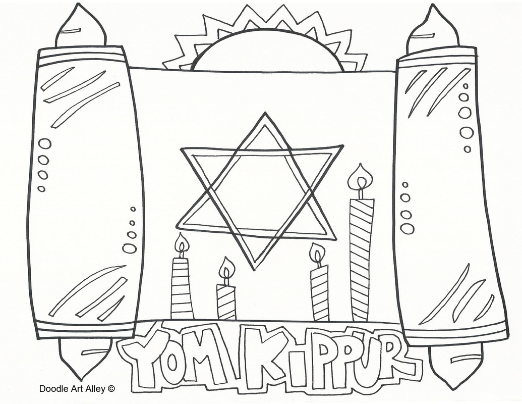 Yom Kippur Coloring Pages Religious Doodles