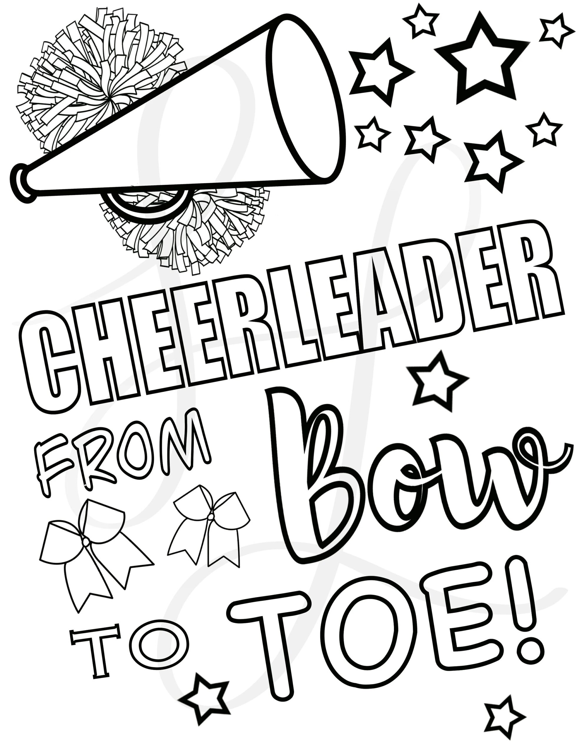Cheerleading Color Pages Duo Etsy
