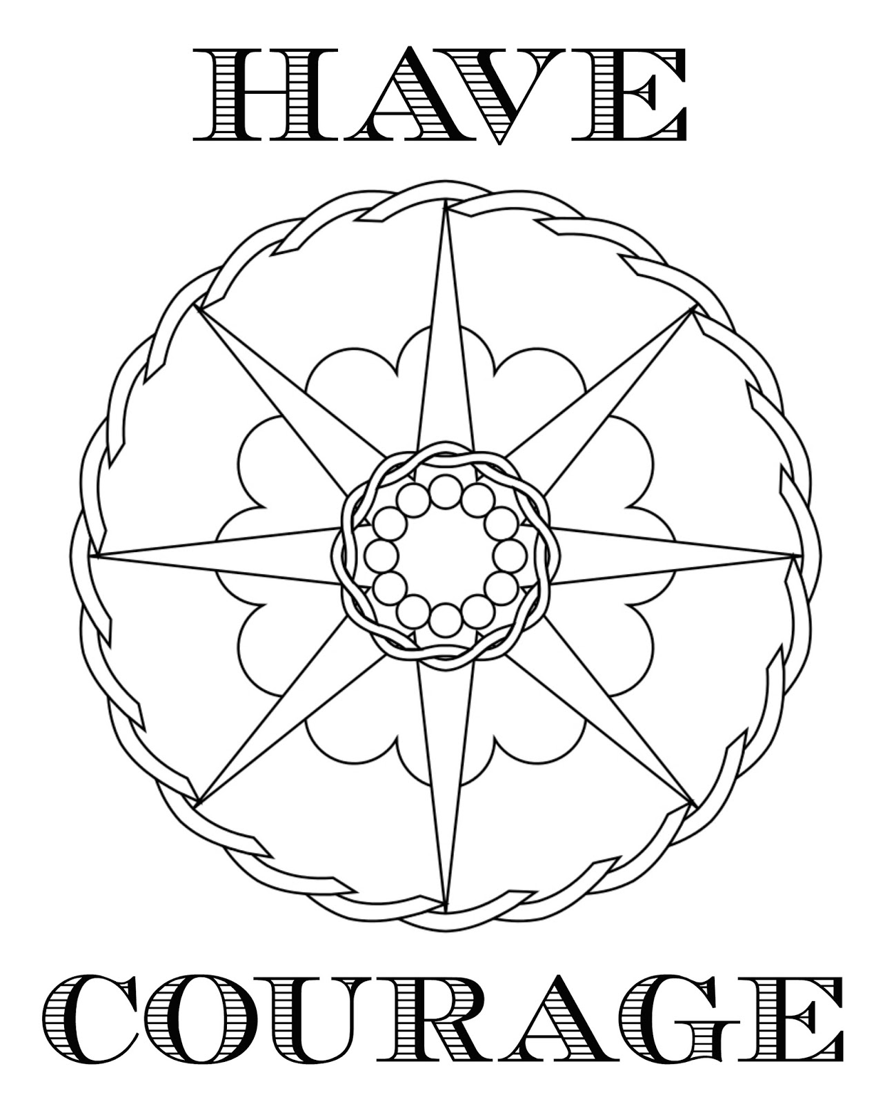CJO Photo Inspirational Coloring Page Have Courage