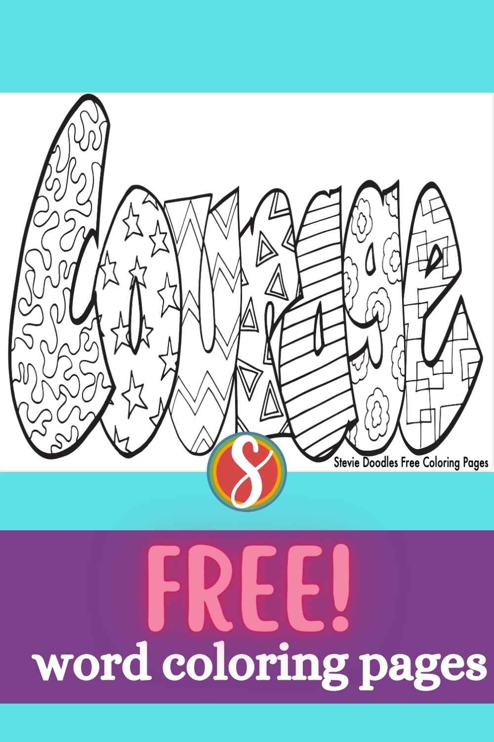 Free Courage Coloring Page Stevie Doodles