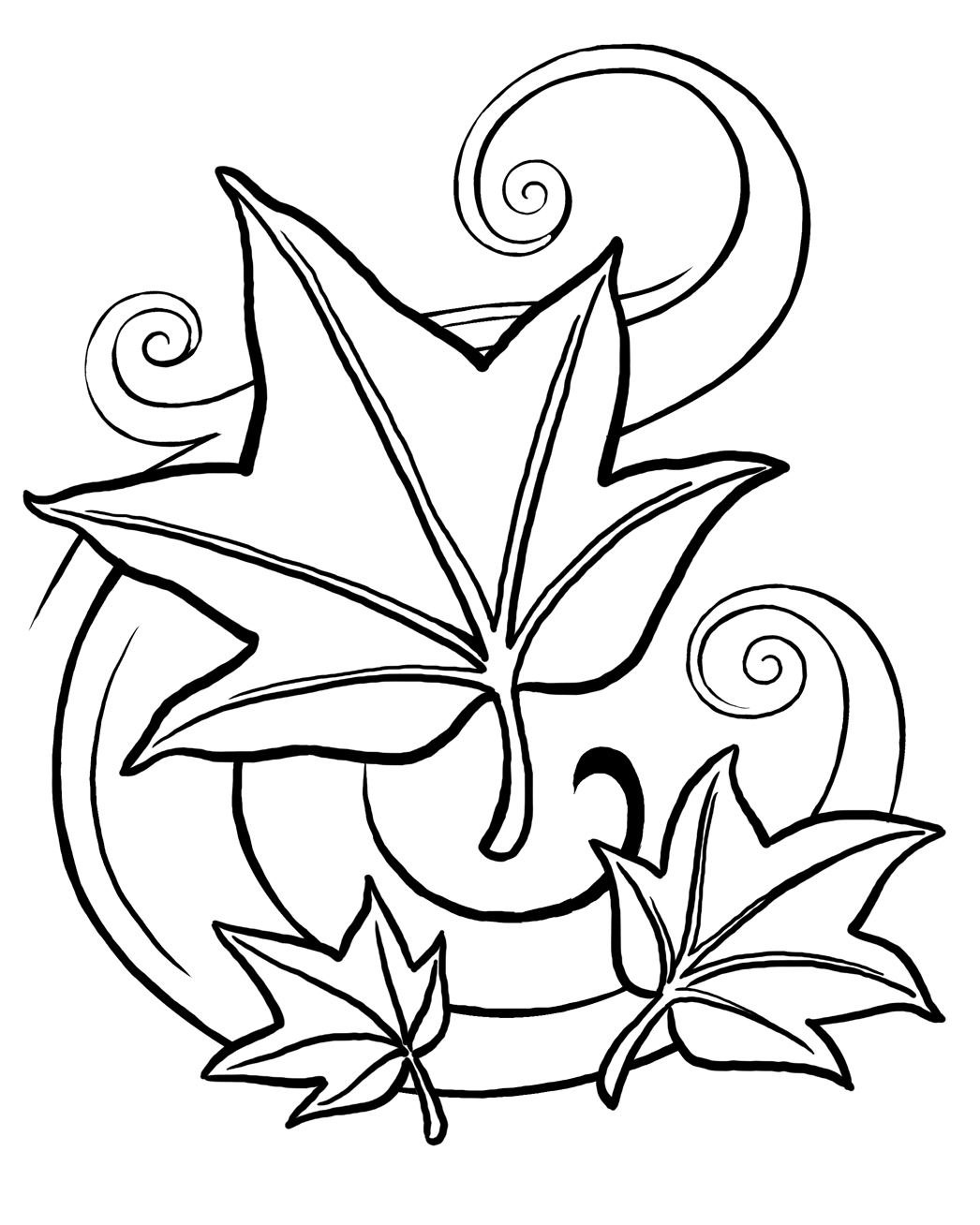 free printable leaf coloring pages for kids