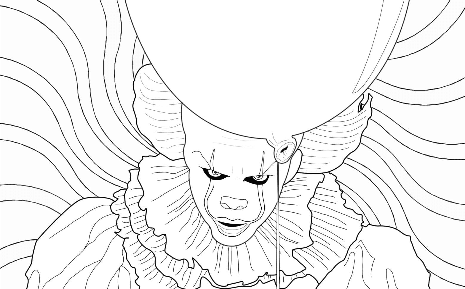 printable deadlights pennywise coloring page