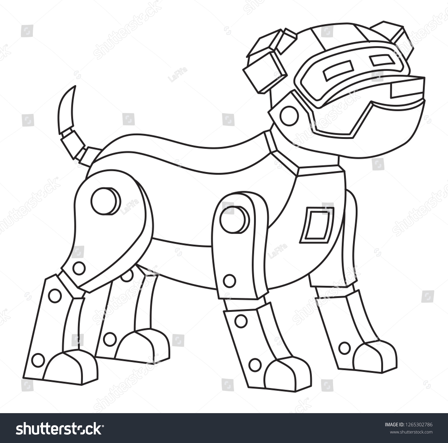 Robot Dog Printable Coloring Page Kids Stock Vector Royalty Free 1265302786 Shutterstock
