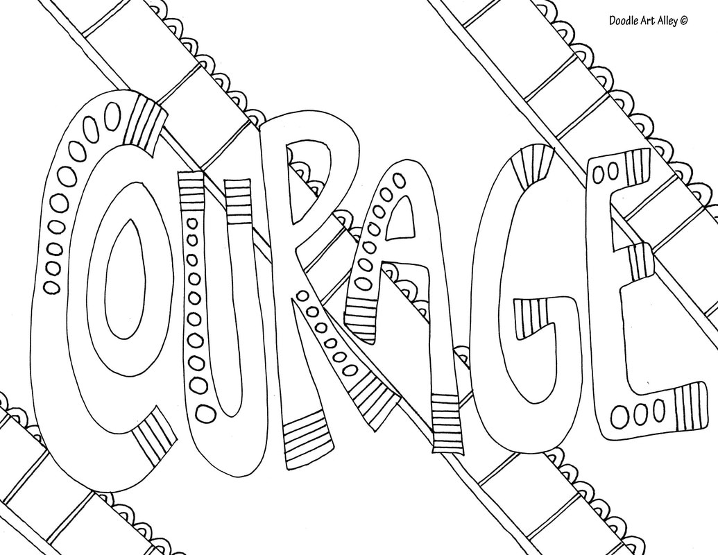 Word Coloring Pages DOODLE ART ALLEY